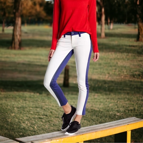 Genetic Denium NWT $298 Navy/White slim fit SZ 29 zippers at bottom of leg - Picture 3 of 7